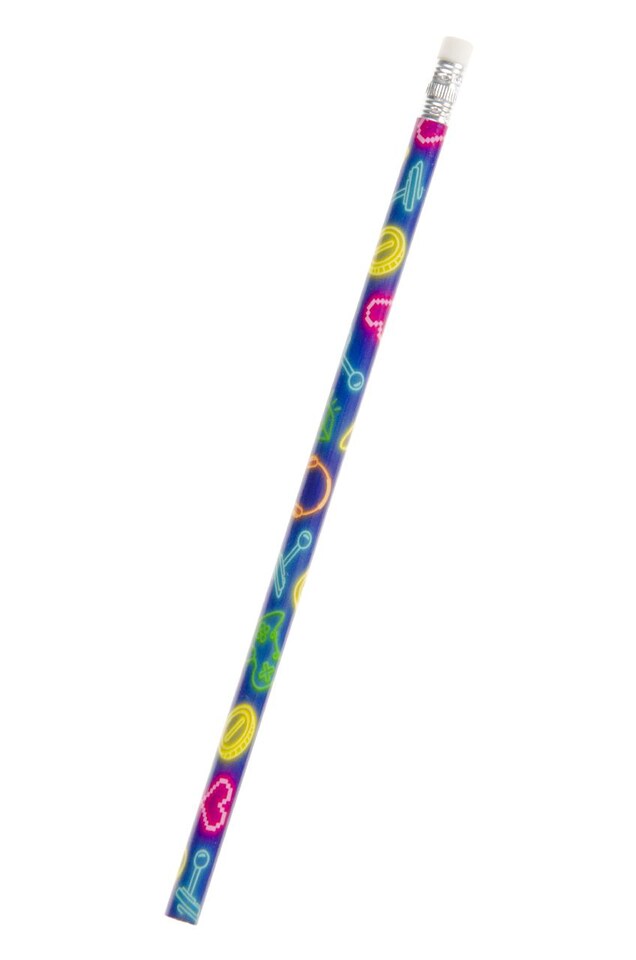 image 1 of Pack of 12 Gamer Design Pencils with Eraser