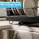 image 5 of Harbour Housewares Metal Kitchen Dish Drainer Rack Cutlery Holder Bowl Plate Drying Rack with Drip Tray