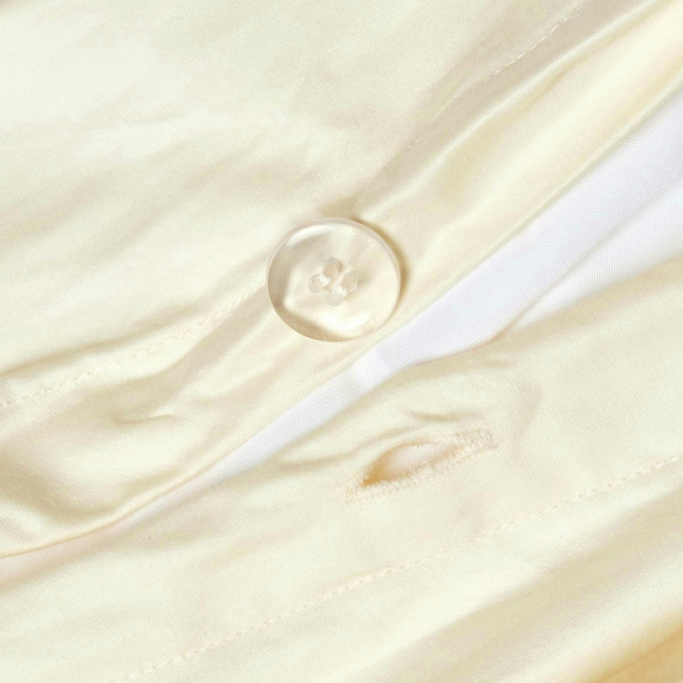 image 1 of Homescapes Cream Egyptian Cotton Duvet Cover with Pillowcases 1000 TC, Super King | Cream | Super King