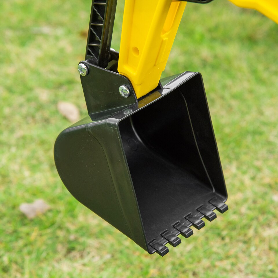 image 1 of HOMCOM Kids Ride on Digger Pedal Go Kart Pretend Play Construction Car with Horn for 3 - 6 Years, Yellow