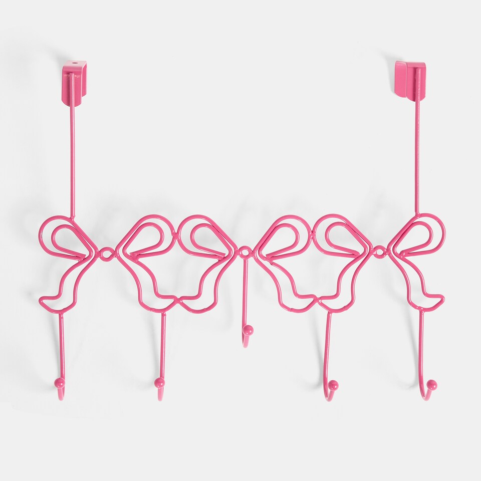 image 1 of OHS Bows Over the Door Hook Hanger 5 Hooks Coats Towel Rack
