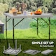 image 6 of Outsunny 3ft Folding Camping Table with 2 Adjustable Height, Dark Grey 