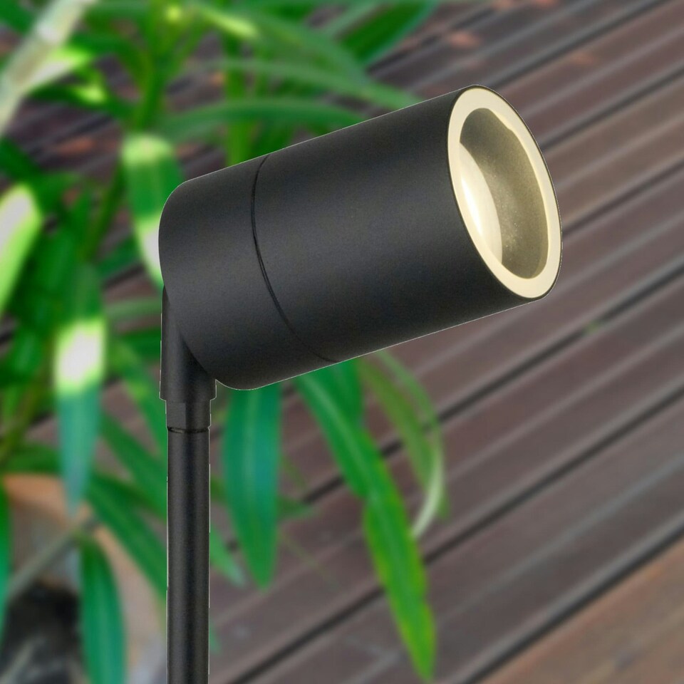 image 1 of Set of 2 Blaze - Black Outdoor Spike Lights Black | Clear