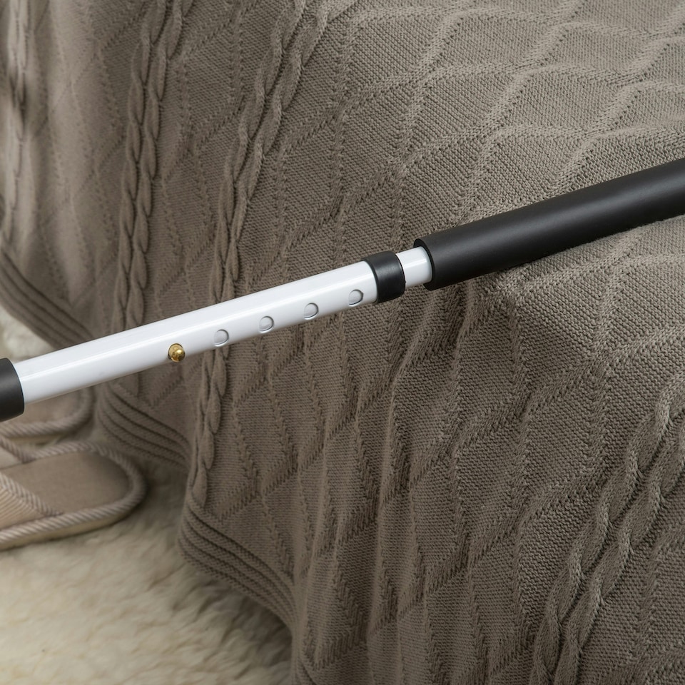 image 1 of HOMCOM Safety Bed Rail, Height Adjustable Bed Assist Rail with Storage Pocket, Grab Bar for Disabled and Senior, White