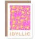 image 1 of Floral Idyllic Bright Pink Quote Pattern Birthday Card
