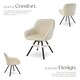 image 3 of Lounge Armchair Living Room Accent Chair 360 Swivel Slim Steel Legs Velvet Fabric | Cream | cream | 6