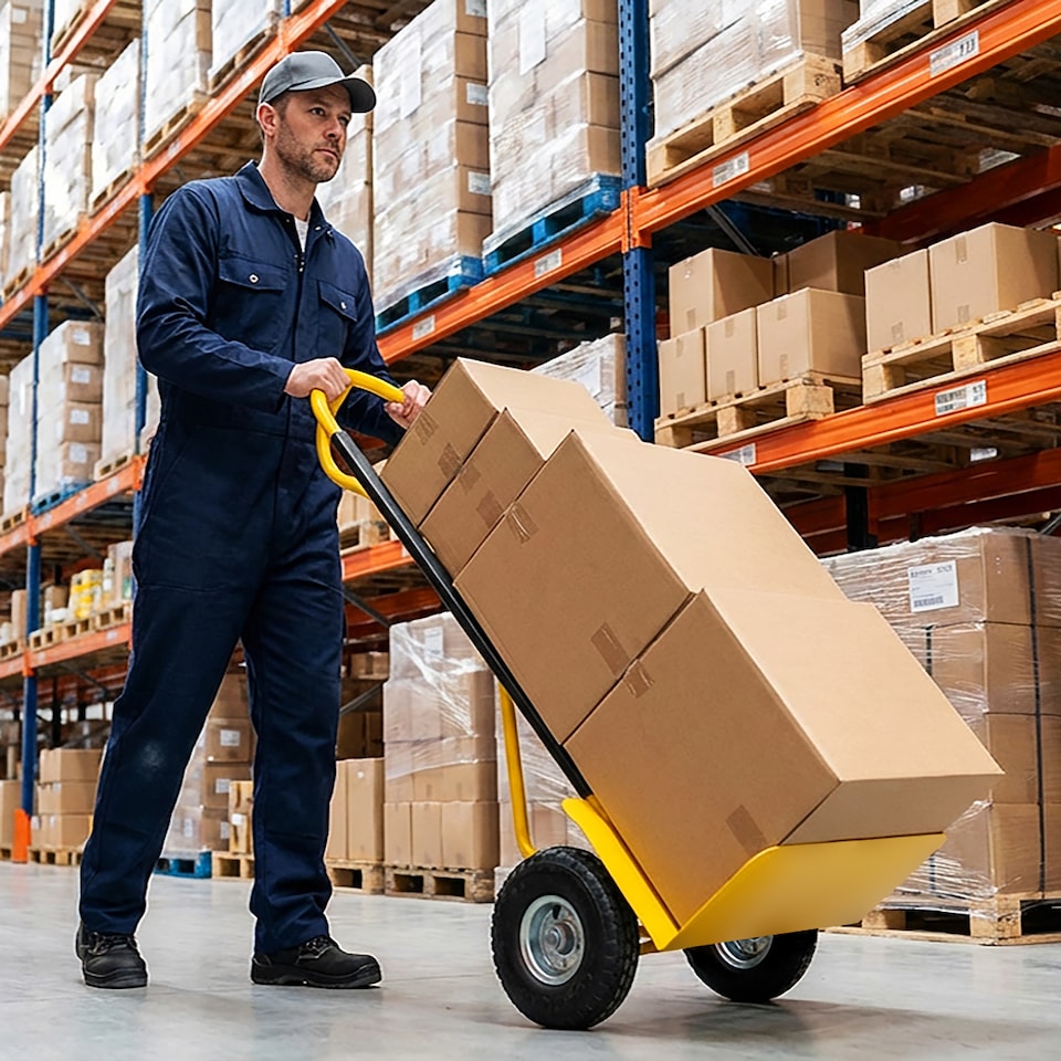 image 1 of Sack Trolley P-Handle Hand Truck Heavy Duty 200kg Workshop Garden Wolf