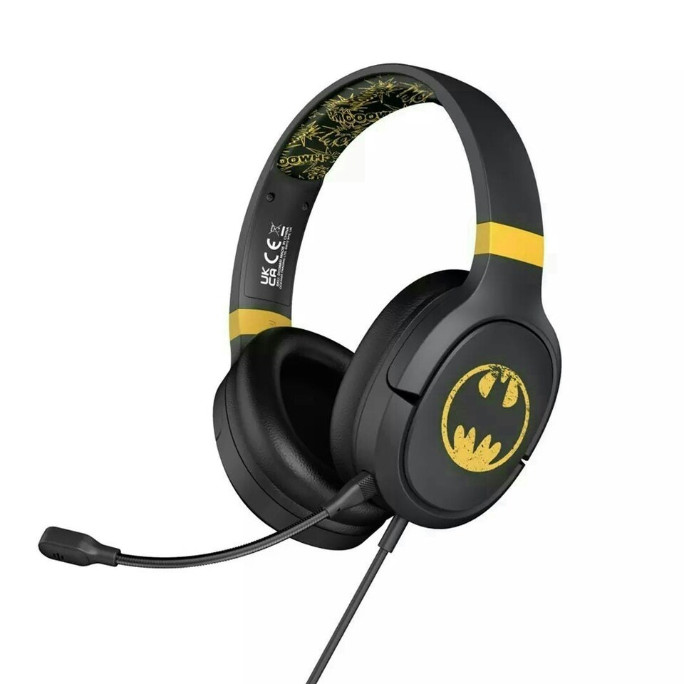 OTL Batman Pro G1 Wired Gaming Headphones With Detachable Microphone Black