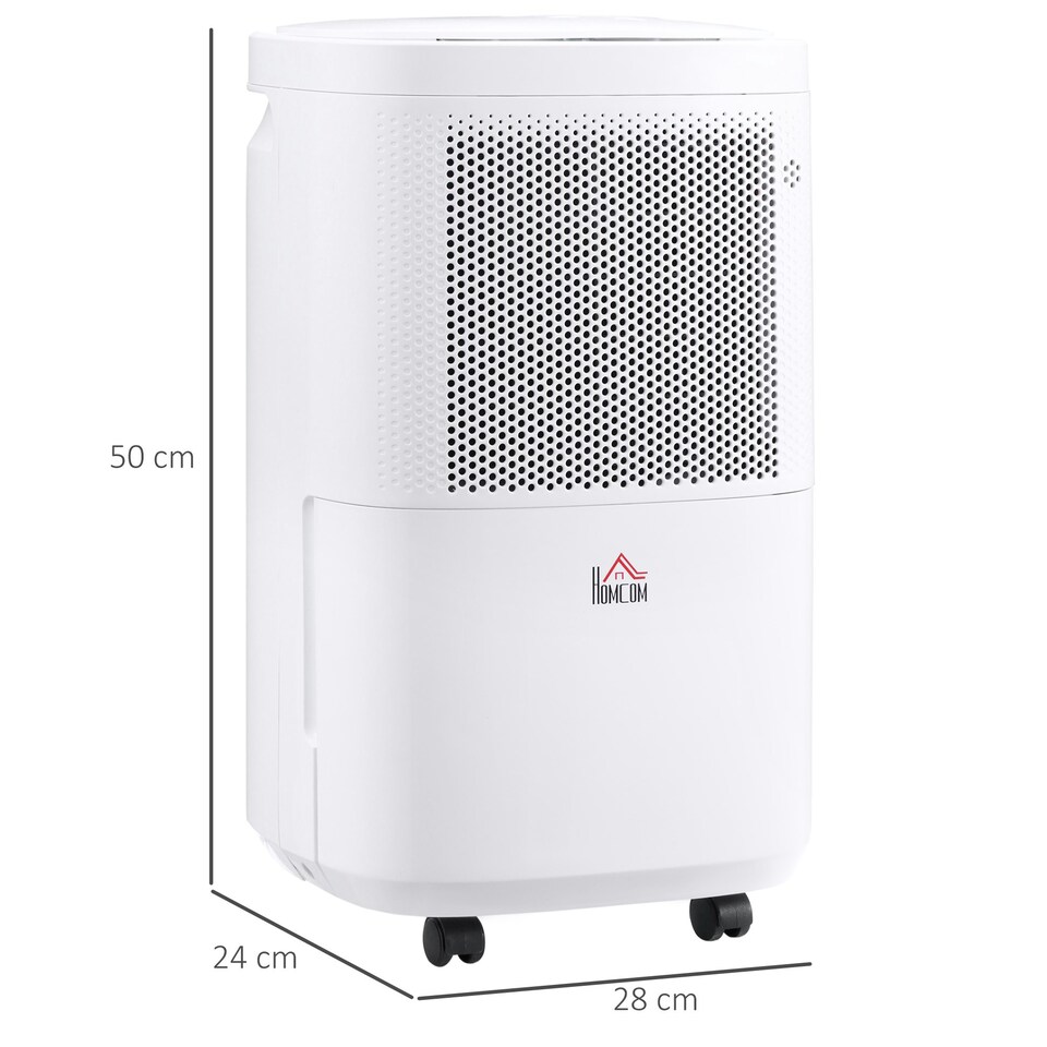 image 1 of HOMCOM 10L/Day 2.2L WiFi Smart Dehumidifier, Portable Quiet Air Dehumidifier