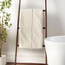 Bianca Zero Twist Satin Stitch Cotton Bath Sheet | Cream | Bath sheet