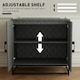 image 5 of HOMCOM Modern Storage Cupboard with Adjustable Shelf and 2 Doors, Grey Black