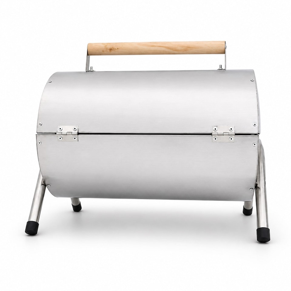 image 1 of Portable Stainless Steel Barrel BBQ Charcoal Barbecue Table Top