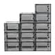 image 1 of Living and Home 12-Pack Stackable Shoe Storage Boxes - Black