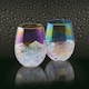 image 2 of BarCraft Iridescent Glass Tumblers Set of 2 Clear