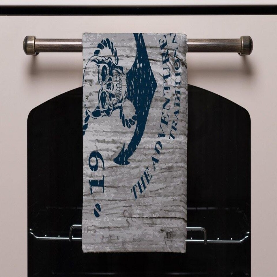 image 1 of Anchor Print on Wood (Kitchen Towel)