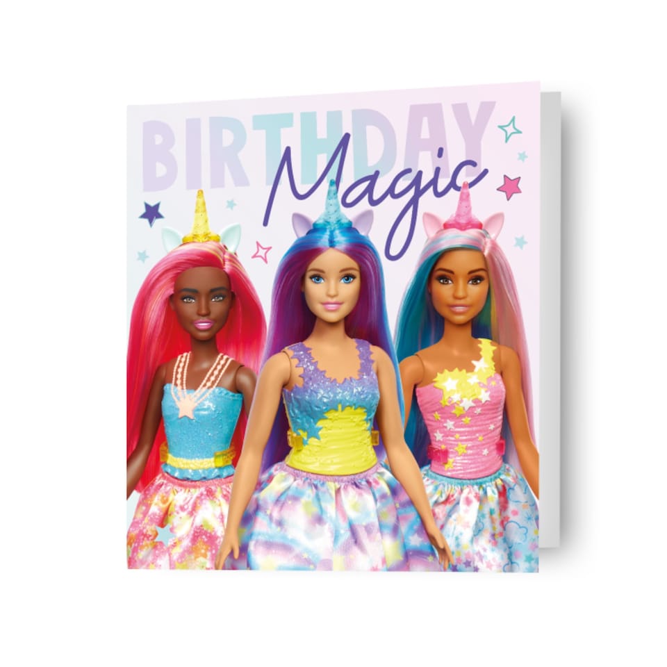 image 1 of Barbie Unicorn Birthday 'Magic' Card
