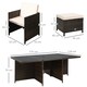 image 7 of Outsunny 11PC Garden Rattan Dining Set Cushion Patio Table Chair Conservatory