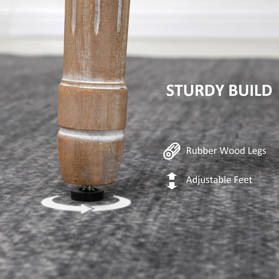 image 1 of HOMCOM Dining Chairs Set of 2, French-Style Kitchen Chairs, Armless Accent Chairs with Linen Fabric Upholstery, Round Backrest and Solid Wooden Frame, Grey