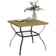image 1 of Outsunny Garden Dining Table w/ Umbrella Hole, Dining Table for 4, Grey