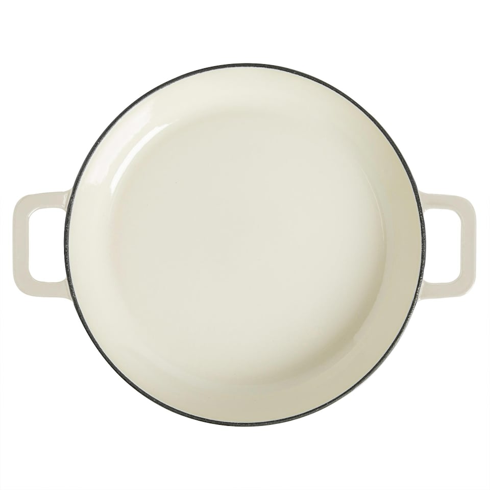 image 1 of Argon Tableware 2pc Shallow Cast Iron Casserole Dish Set - 2.3L/4.68L - Pebble Gloss | Grey | Pebble Gloss | 2