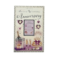 Silver Wedding Keepsake Treasures Traditional Design 40th Anniversary Card