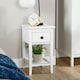 image 2 of 1 Drawer Bedside Table White Nightstand Mdf Bedroom Furniture Compact 55Cm High