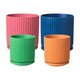 image 2 of Ceramic Ribbed Indoor Plant Pot and Saucer Marino Blue - H17.5cm