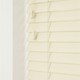 image 2 of 150cm Creme Smooth Finish Faux Wood Venetian Blinds with Strings  (120cm Drop) | Cream | Cream