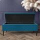 image 2 of Paris Plain 150cm Ottoman Storage Bench - Plush Velvet Shoe Bench - Emerald Green Upholstery Footstool with Storage