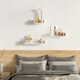 image 2 of HOMCOM U Shaped Shelf Set Floating Wall Mounted White Hanging 3pc Display