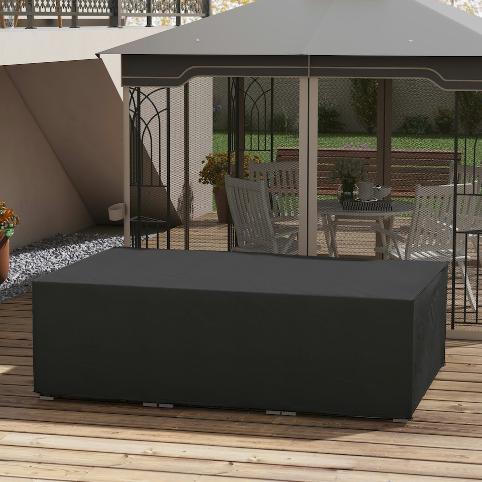 image 1 of Outsunny Garden Furniture Cover Outdoor Waterproof Rattan Set Rain Protection Black | Black