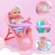 image 6 of 12 Inch Baby Doll Toys Feeding Set with Carry Backpack High Chair Playset
