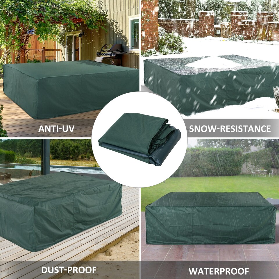 image 1 of Outsunny Large Patio Garden Furniture Set Cover, 600D Oxford, 230 x 230 x 70 cm Grey