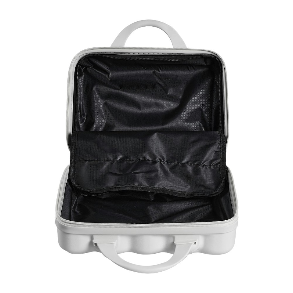 image 1 of Living and Home Portable Hard Shell Makeup Travel Case with Handle，White | White | Personal Item