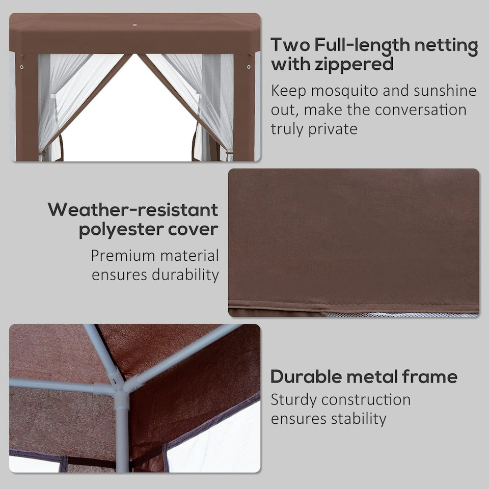 image 1 of Outsunny Hexagonal Garden Gazebo Party Tent Patio Marquee Canopy