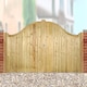 image 1 of Drayton Low Shaped Top Double Gate - Pressure Treated Scandinavian Redwood - W2400 x H1250 mm | Brown | 1