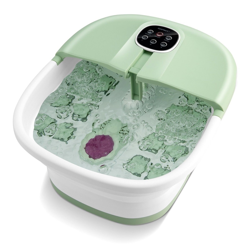 image 1 of Folding Foot Bath Massage Bubble Foot Spa Basin with Medicine Box Remote Control
