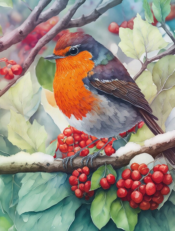 image 1 of Winter Robin 1000 Piece Jigsaw Puzzle