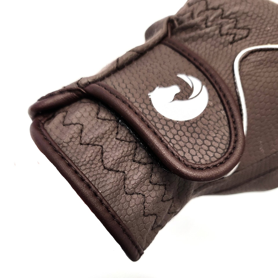 image 1 of Coco Equestrian Brown (M) Ladies Synthetic Leather Horse Riding Gloves | Brown