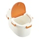 image 4 of Living and Home Airtight Pet Food Storage Container with Flip-Up Lid & Wheels | White | Orange | M