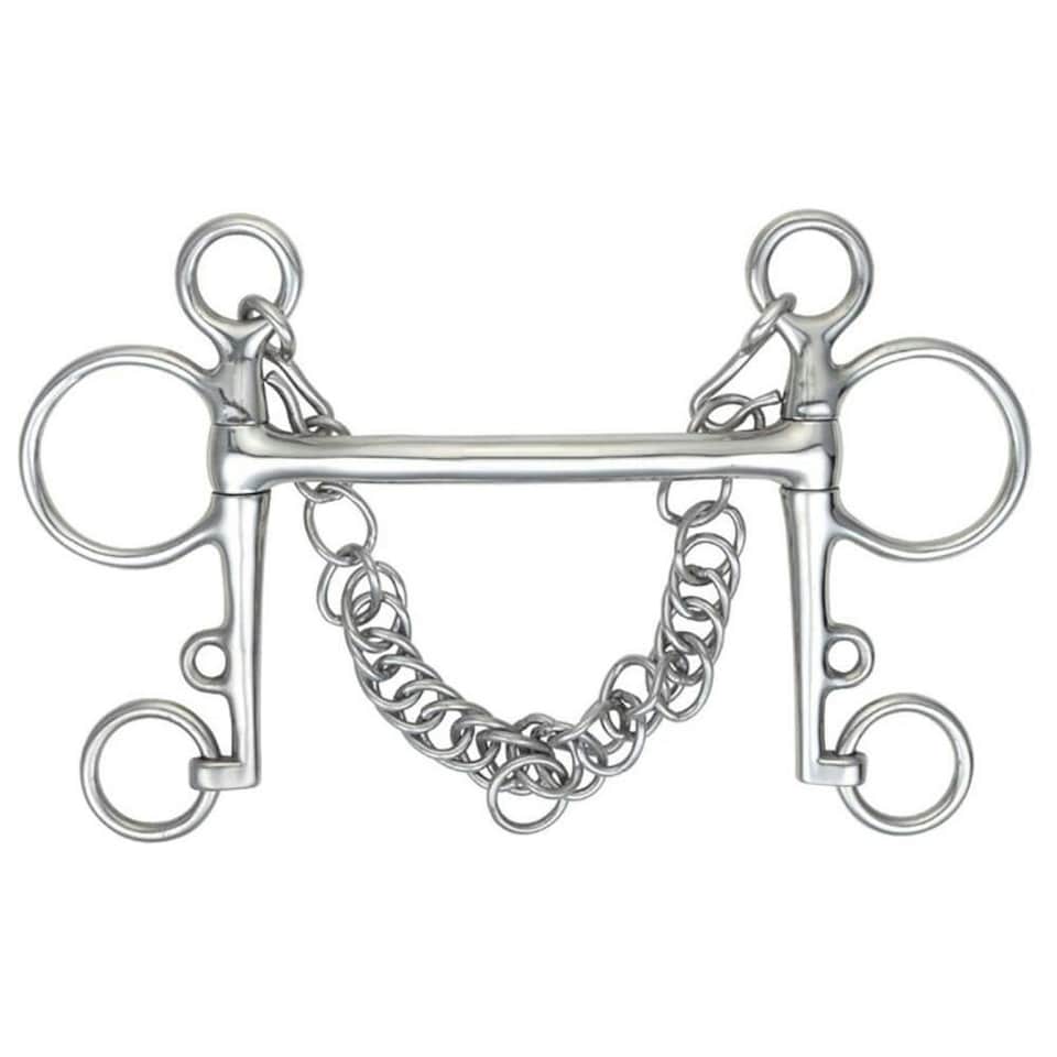 Shires Mullen Mouth Horse Pelham Bit - Light Steel - 6in