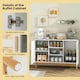 image 4 of COSTWAY 120CM Sideboard Buffet Cabinet w/3 Open Shelves White