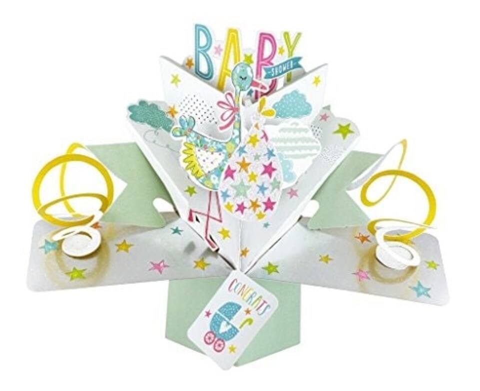 image 1 of Second Nature Pop Ups "Stork" Baby Shower Card