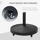image 6 of Outsunny 22.7kg Resin Patio Parasol Base Umbrella Stand Weight Deck Garden Sunshade Holder Round w Wheels Brakes Outdoor