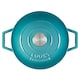 image 4 of Cooks Professional Cast Iron Casserole Set of 2 | 20cm and 26cm | Enamelled Inside and Out | Graduated Teal