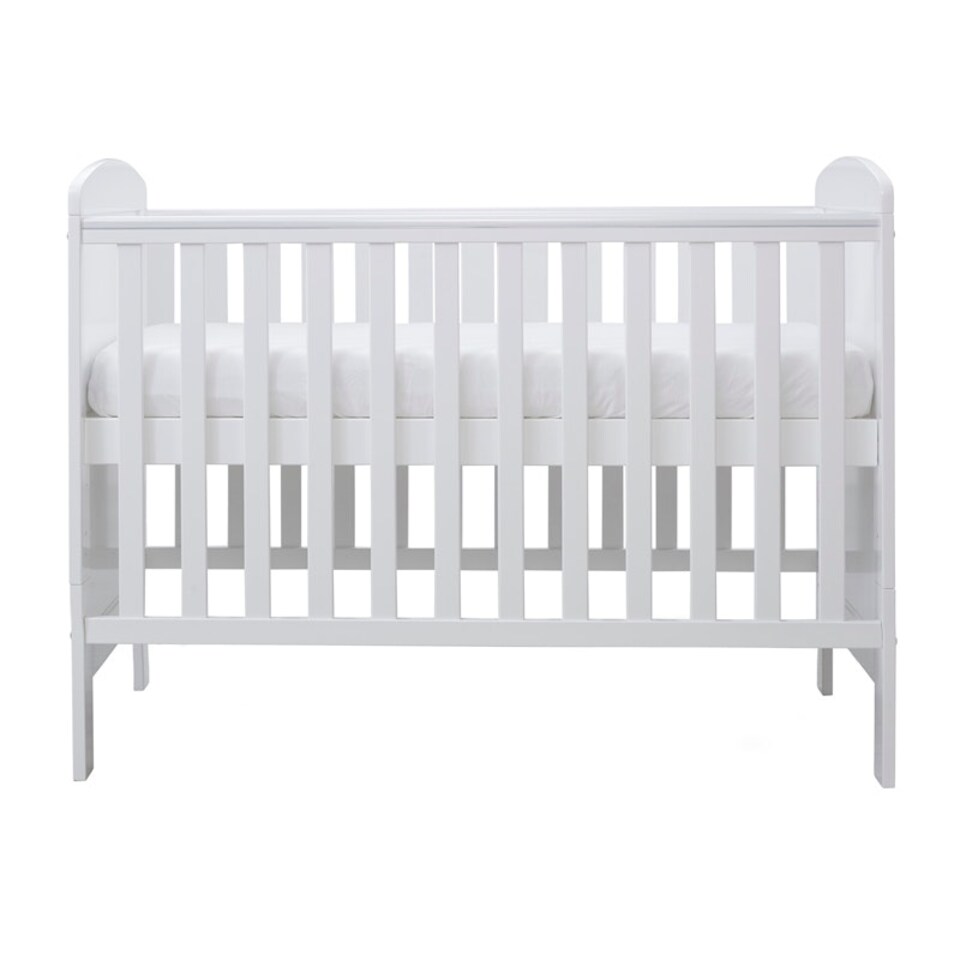 image 1 of Coleby Mini Cot Bed & All Seasons Premium Pocket Sprung Mattress - Adjustable Base with 3 Heights, Space-Saving Design, Suitable from Birth to Approx. 4 Years