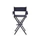 image 8 of Professional Black Wooden Folding Director Makeup Chair with 2 Storage Pouches | Black