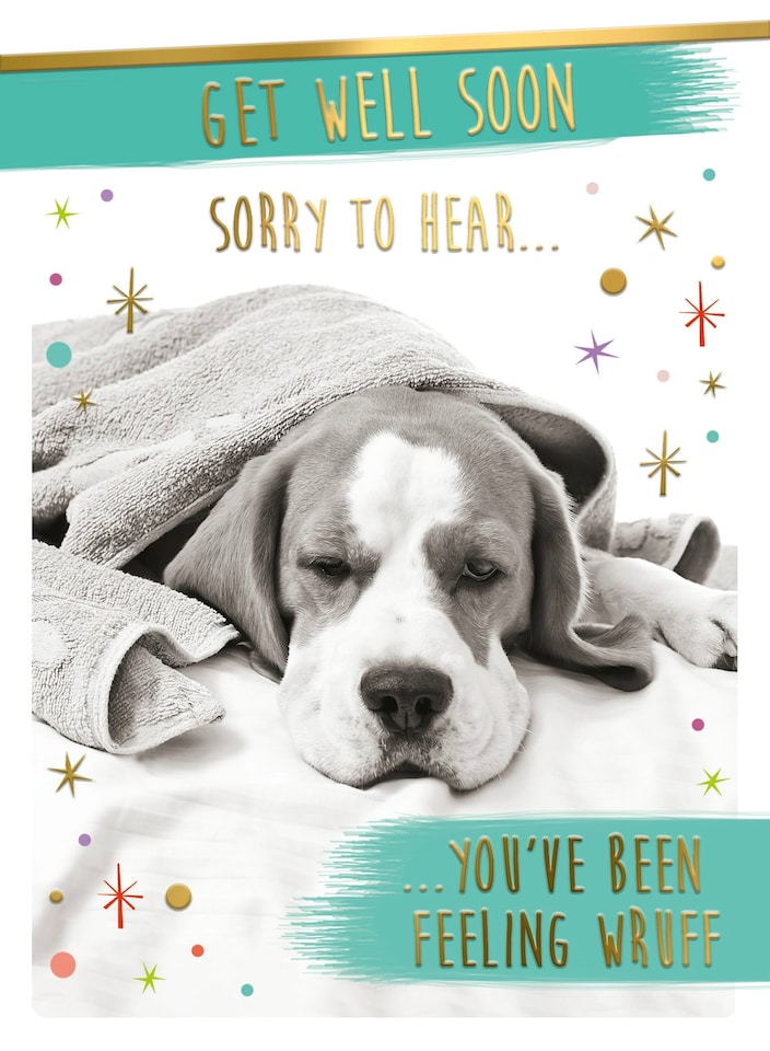 image 1 of Sorry To Hear You're Feeling Wruff - Funny Dog Get Well Soon Card