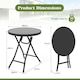 image 2 of COSTWAY Folding Glass Table Portable Patio Coffee Table Black