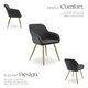 image 3 of Dining Chair Marilyn - corduroy look, upholstered, armchair, continuous backrest - per piece Grey | Anthracite/Gold
